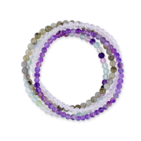 Intuition Psychic Power Stackable Crystal Bracelet Set